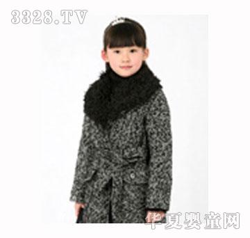 摩登小姐童裝08新品灰色雪花毛呢